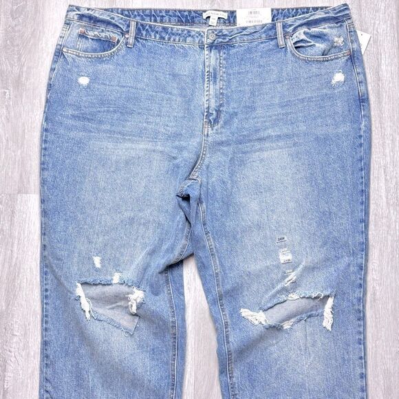 Woman's Plus Size NWT Distressed Straight Leg Jeans 24W - Picture 2 of 5